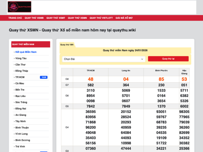 Quay thử XSMN, XSMT cần chọn đúng đài để dữ liệu chính xác