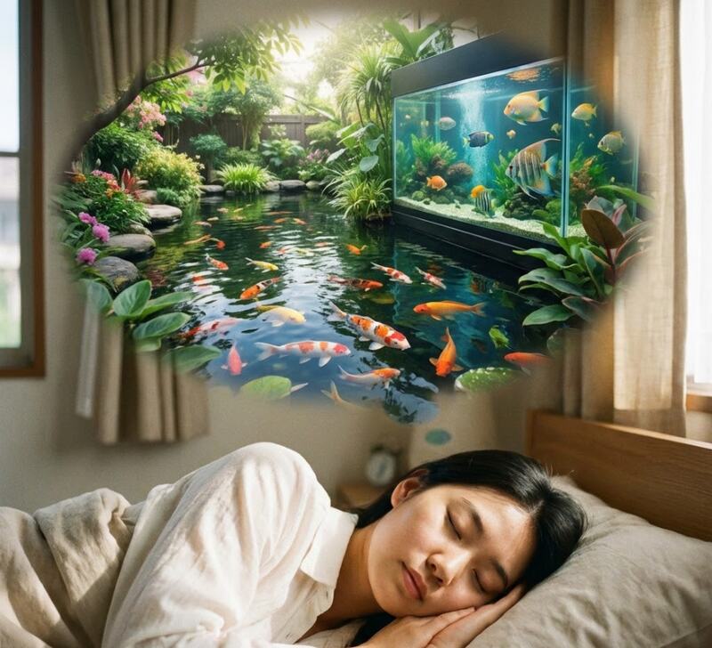 Mơ thấy ao cá, bể cá phản ánh thịnh vượng hoặc môi trường sống
