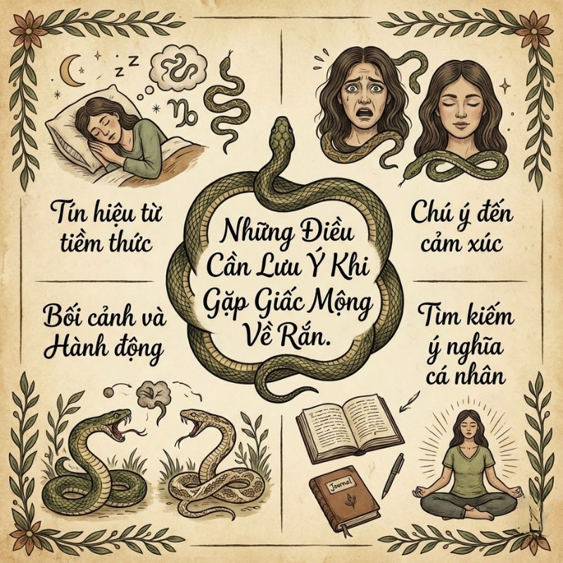 Sau khi mơ thấy rắn, hãy bình tĩnh, thận trọng và tránh mê tín
