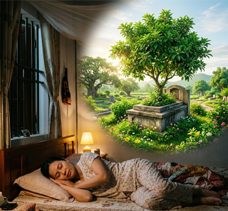 Mơ thấy mồ mả có cây xanh báo hiệu phát triển và tái sinh