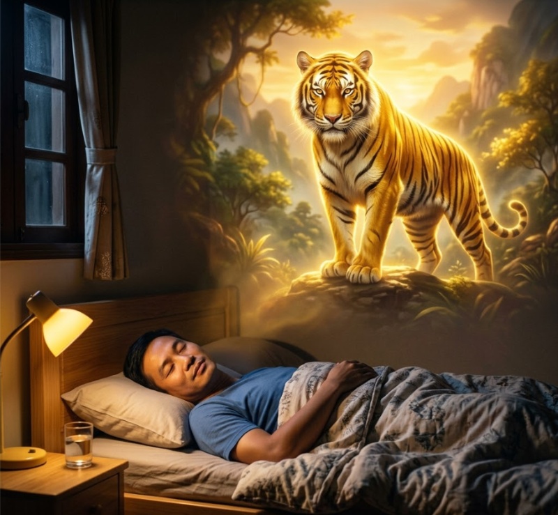 Mơ thấy hổ vàng báo hiệu tài lộc và cơ hội thăng tiến