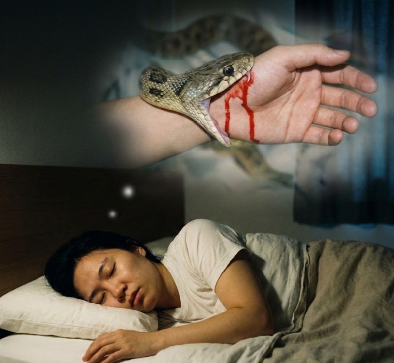 Mơ rắn cắn tay phải báo hiệu biến động sự nghiệp