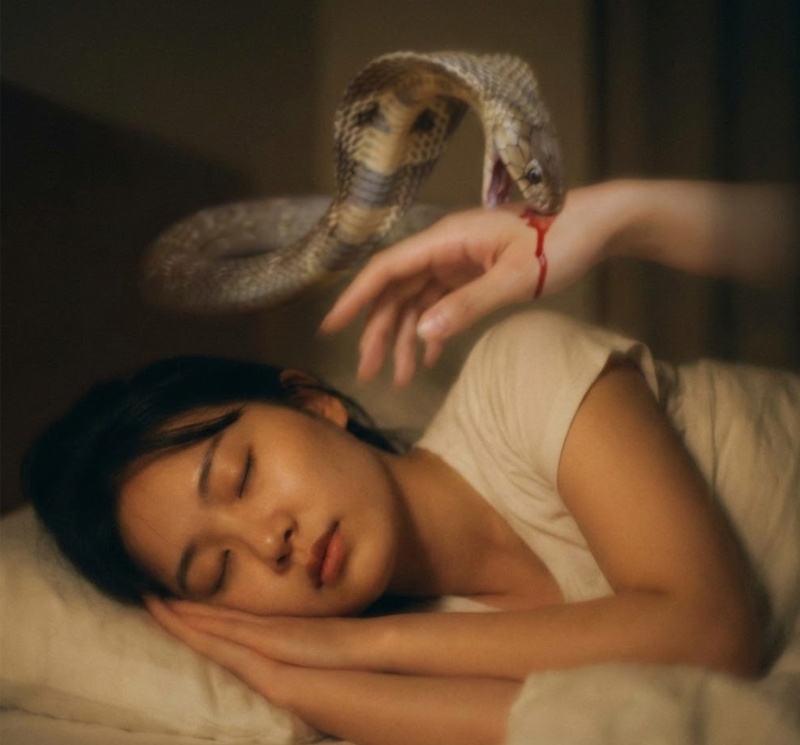 Mơ rắn hổ mang cắn tay báo hiệu biến cố lớn