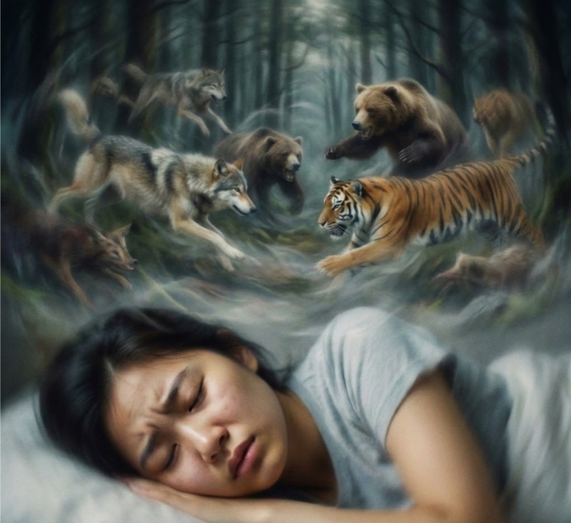 Mơ bị động vật rượt phản ánh bản năng và áp lực